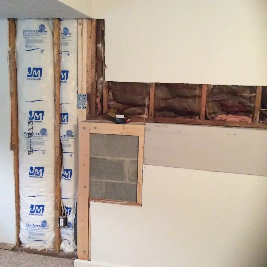 Wall insulation replacement during Structural Drying in Bow